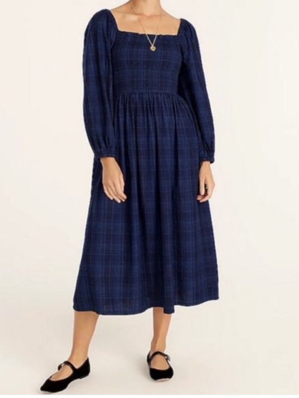 J. Crew Plaid Navy Blue Women's Dress